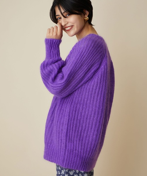 MADEMOISELLE ROPE'（マドモアゼル ロペ）の「KIDモヘアクルーネックニットプルオーバー（ニット/セーター・レディース・グレー/パープル・38）」の13枚目の写真