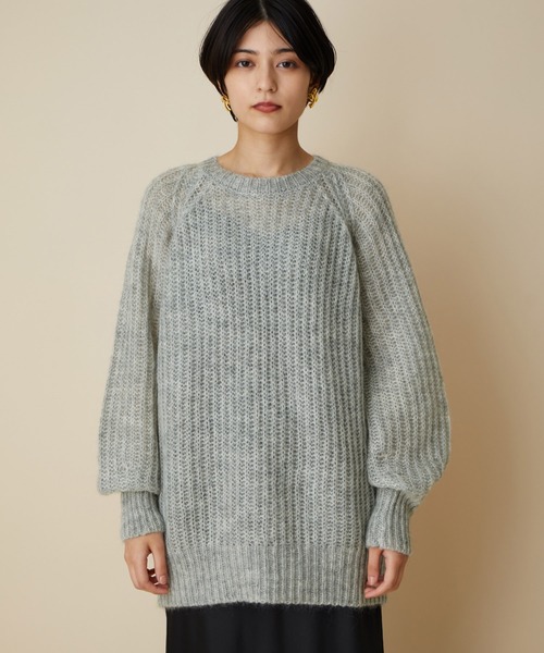 MADEMOISELLE ROPE'（マドモアゼル ロペ）の「KIDモヘアクルーネックニットプルオーバー（ニット/セーター・レディース・グレー/パープル・38）」の7枚目の写真