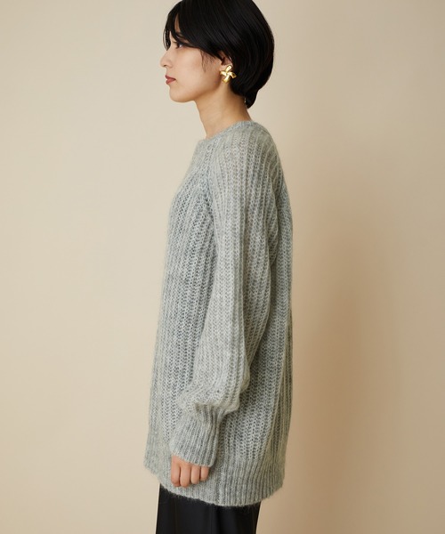 MADEMOISELLE ROPE'（マドモアゼル ロペ）の「KIDモヘアクルーネックニットプルオーバー（ニット/セーター・レディース・グレー/パープル・38）」の12枚目の写真