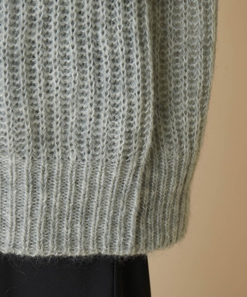 MADEMOISELLE ROPE'（マドモアゼル ロペ）の「KIDモヘアクルーネックニットプルオーバー（ニット/セーター・レディース・グレー/パープル・38）」の5枚目の写真