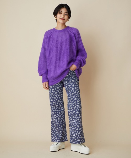 MADEMOISELLE ROPE'（マドモアゼル ロペ）の「KIDモヘアクルーネックニットプルオーバー（ニット/セーター・レディース・グレー/パープル・38）」の11枚目の写真