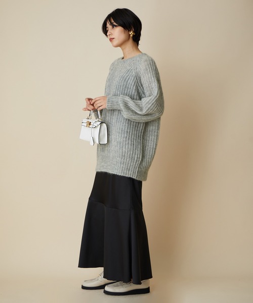 MADEMOISELLE ROPE'（マドモアゼル ロペ）の「KIDモヘアクルーネックニットプルオーバー（ニット/セーター・レディース・グレー/パープル・38）」の6枚目の写真