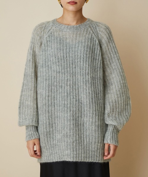 MADEMOISELLE ROPE'（マドモアゼル ロペ）の「KIDモヘアクルーネックニットプルオーバー（ニット/セーター・レディース・グレー/パープル・38）」の15枚目の写真