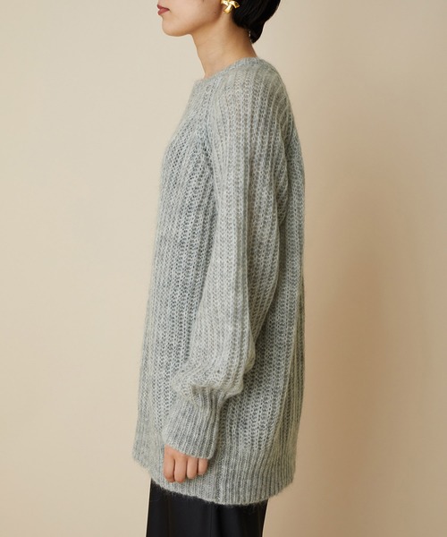 MADEMOISELLE ROPE'（マドモアゼル ロペ）の「KIDモヘアクルーネックニットプルオーバー（ニット/セーター・レディース・グレー/パープル・38）」の16枚目の写真