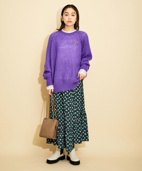 MADEMOISELLE ROPE'（マドモアゼル ロペ）の「KIDモヘアクルーネックニットプルオーバー（ニット/セーター・レディース・グレー/パープル・38）」の22枚目の写真