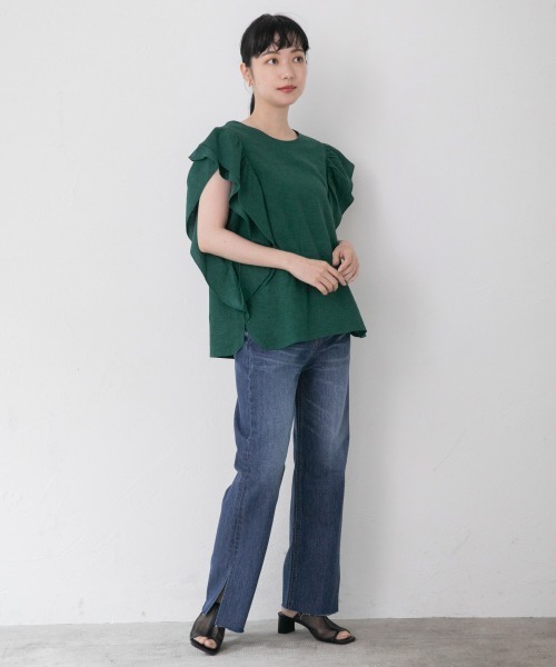 LOWRYS FARM（ローリーズファーム）の「ラッフルブラウスＦＳ　958859（シャツ/ブラウス・レディース・オフホワイト/ブラック/グリーン・FREE）」の13枚目の写真