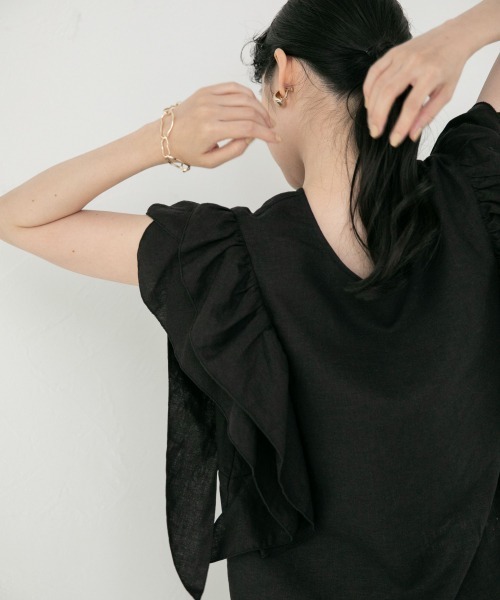 LOWRYS FARM（ローリーズファーム）の「ラッフルブラウスＦＳ　958859（シャツ/ブラウス・レディース・オフホワイト/ブラック/グリーン・FREE）」の19枚目の写真