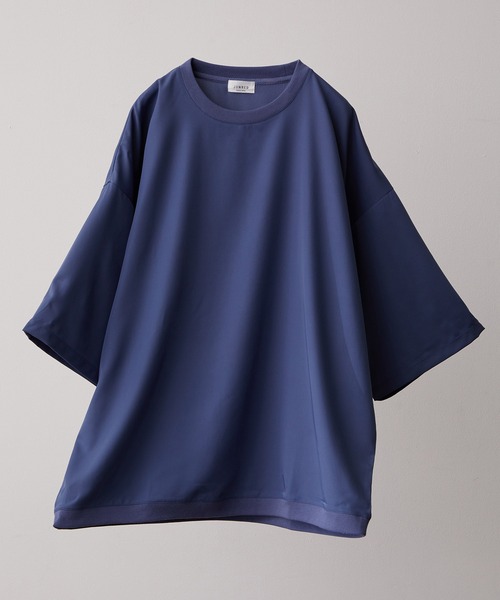 JUNRED（ジュンレッド）の「ライトスムースタッチS/Sプルオーバー（Tシャツ/カットソー・メンズ・ベージュ/ピンク/ブルー系その他4・S/M/L）」の2枚目の写真