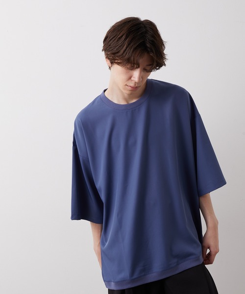 JUNRED（ジュンレッド）の「ライトスムースタッチS/Sプルオーバー（Tシャツ/カットソー・メンズ・ベージュ/ピンク/ブルー系その他4・S/M/L）」の6枚目の写真