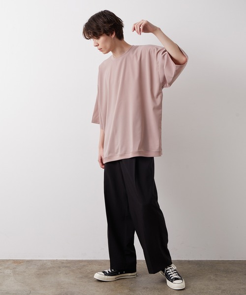 JUNRED（ジュンレッド）の「ライトスムースタッチS/Sプルオーバー（Tシャツ/カットソー・メンズ・ベージュ/ピンク/ブルー系その他4・S/M/L）」の7枚目の写真