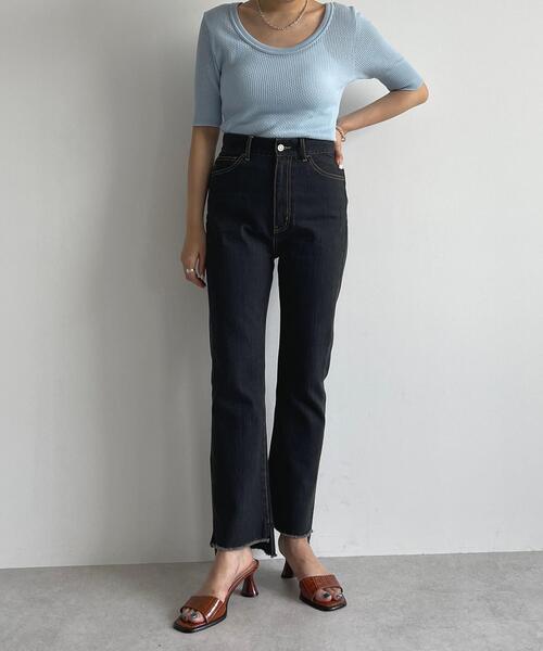 EMMEL REFINES(エメルリファインズ)の「<EMMEL REFINES(エメル リファインズ)>EM スキニー フレア デニム/ パンツ(デニムパンツ・レディース・ブラック/コバルトブルー・S/M/XS)」の18枚目の写真