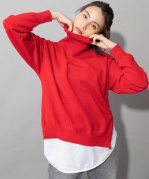 Munich | コットンウールソフトジャージー　タートルネックサイドジッププルオーバー(ニット/セーター)