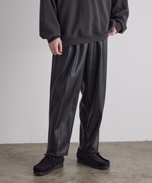 JUNRED | フェイクレザータックワイドパンツ(その他パンツ)