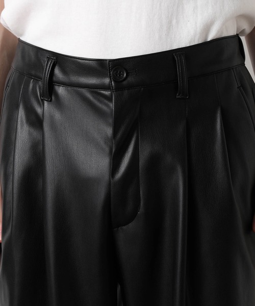 JUNRED（ジュンレッド）の「フェイクレザータックワイドパンツ（その他パンツ・メンズ・ブラック・S/M/L）」の19枚目の写真