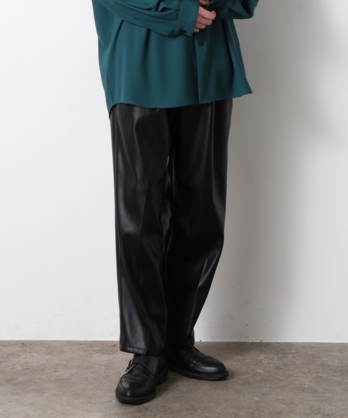 JUNRED（ジュンレッド）の「フェイクレザータックワイドパンツ（その他パンツ・メンズ・ブラック・S/M/L）」の20枚目の写真