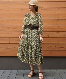 セール Banana Republic バナナリパブリックのワンピース ドレス グリーン カーキ 緑色系 花柄 ボタニカル柄 通販 Zozotown