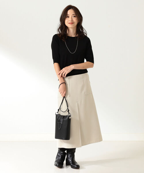 BEAMS Demi-Luxe 新品　ベージュ サイズ36 スカート Demi-Luxe BEAMS」 プリーツスカート 36 ベージュ レディース