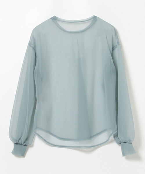 BEAMS LIGHTS（ビームスライツ）の「BEAMS LIGHTS / シアー パフ クルーネック ロングスリーブ ブラウス（シャツ/ブラウス・レディース・オフホワイト/ブルー系その他・ONE SIZE）」の15枚目の写真