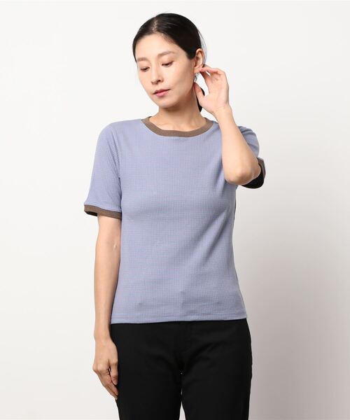 ehka sopo（エヘカソポ）の「細ボーダーTee（Tシャツ/カットソー・レディース・グリーン/ブルー/ラベンダー・ﾌﾘ-）」の8枚目の写真