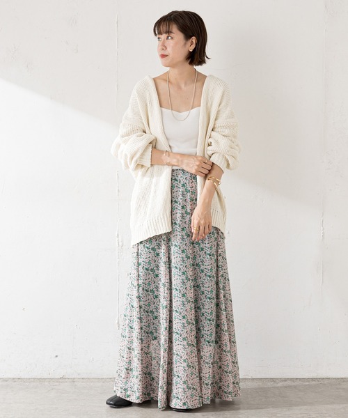 SHENERY(シーナリー)の「プリントフレアマキシスカート(スカート・レディース・グリーン/イエロー・36/38)」の9枚目の写真