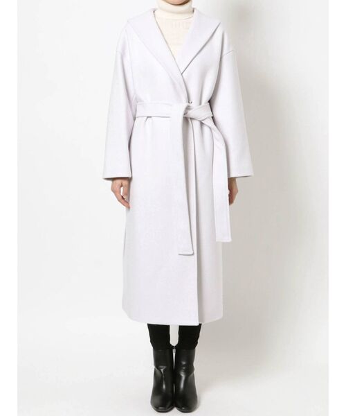 MERCURYDUO(マーキュリーデュオ)の「ショールカラーロングコート(ステンカラーコート・レディース・アイボリー/ラベンダー/ベージュ/ブラウン・FREE)」の8枚目の写真