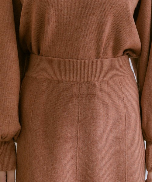 vis-`a-vis(ビサビ)の「【WEB限定】メリハリシルエットが女性らしい。ニットマーメイドスカート【セットアップ対応】(スカート・レディース・チャコールグレー/グリーン系その他/ブラウン系その他3・S/M)」の5枚目の写真