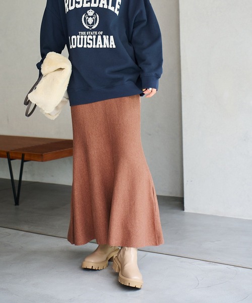 vis-`a-vis(ビサビ)の「【WEB限定】メリハリシルエットが女性らしい。ニットマーメイドスカート【セットアップ対応】(スカート・レディース・チャコールグレー/グリーン系その他/ブラウン系その他3・S/M)」の22枚目の写真