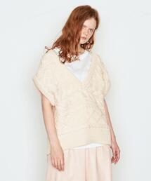 AEWEN MATOPH | ＜AEWEN MATOPH（イウエン マトフ）＞3G ケーブル Vネック ニットベスト(ニット/セーター)