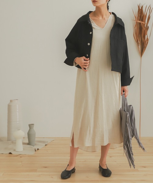 SENSE OF PLACE by URBAN RESEARCH（センスオブプレイスバイアーバンリサーチ）の「ワークジャケット（その他アウター・レディース・ブラック/カーキ/アイボリー・ONE）」の3枚目の写真