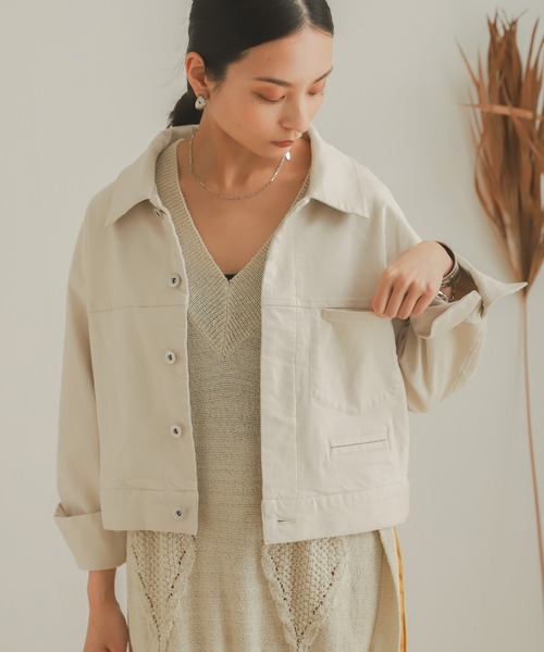 SENSE OF PLACE by URBAN RESEARCH（センスオブプレイスバイアーバンリサーチ）の「ワークジャケット（その他アウター・レディース・ブラック/カーキ/アイボリー・ONE）」の4枚目の写真