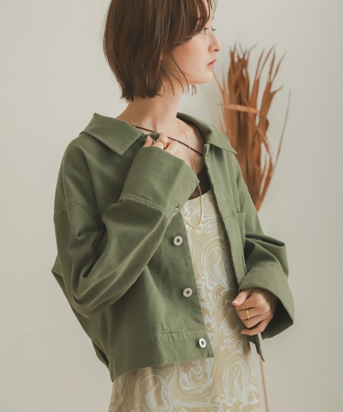 SENSE OF PLACE by URBAN RESEARCH（センスオブプレイスバイアーバンリサーチ）の「ワークジャケット（その他アウター・レディース・ブラック/カーキ/アイボリー・ONE）」の5枚目の写真