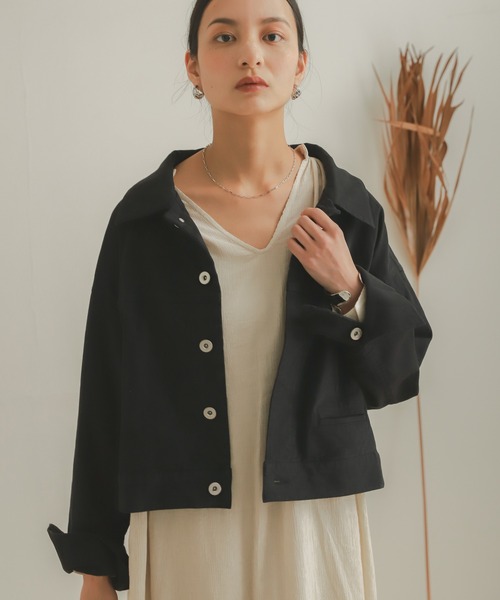 SENSE OF PLACE by URBAN RESEARCH（センスオブプレイスバイアーバンリサーチ）の「ワークジャケット（その他アウター・レディース・ブラック/カーキ/アイボリー・ONE）」の6枚目の写真