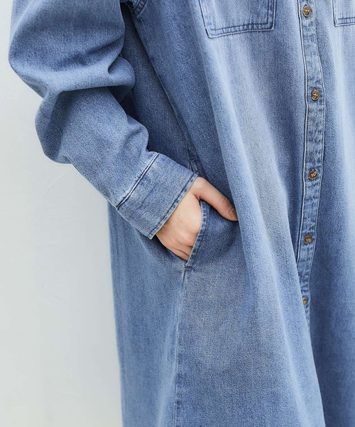 Honeys（ハニーズ）の「デニムシャツワンピース（シャツワンピース