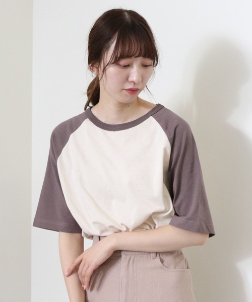 archives(アルシーヴ)の「【入荷禁止】配色ラグランT(Tシャツ/カットソー・レディース・チャコールグレー/モカ/ブルー・MEDIUM)」の4枚目の写真