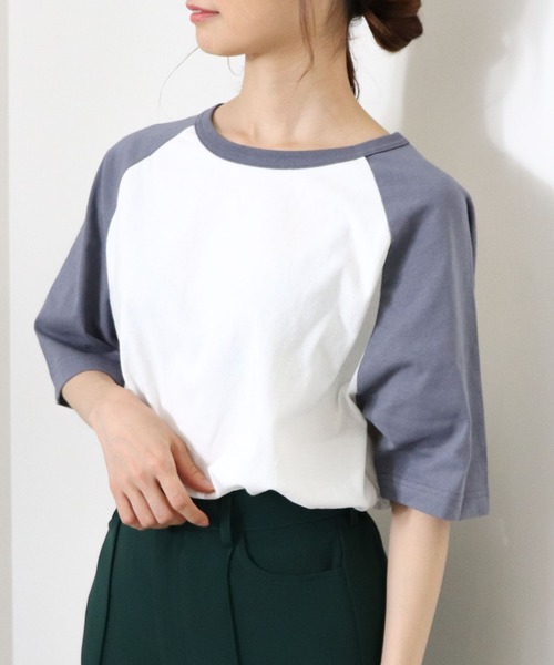 archives(アルシーヴ)の「【入荷禁止】配色ラグランT(Tシャツ/カットソー・レディース・チャコールグレー/モカ/ブルー・MEDIUM)」の12枚目の写真