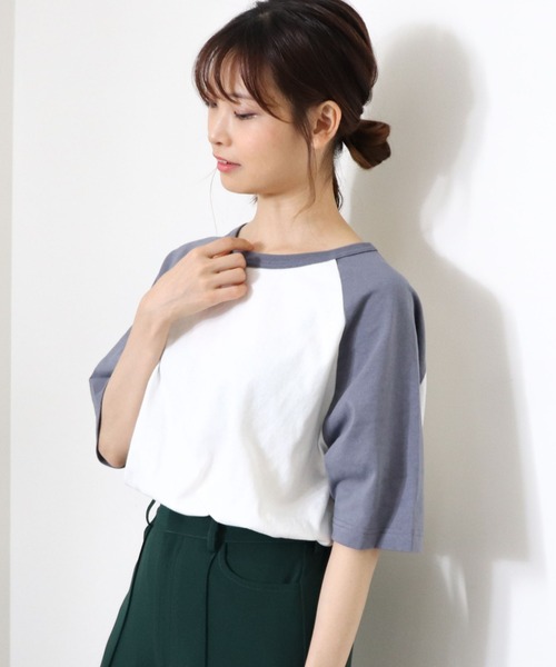 archives(アルシーヴ)の「【入荷禁止】配色ラグランT(Tシャツ/カットソー・レディース・チャコールグレー/モカ/ブルー・MEDIUM)」の13枚目の写真