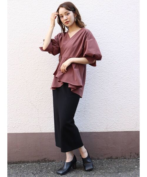 MURUA（ムルーア）の「カシュクールベルトブラウス（シャツ/ブラウス・レディース・ブラック/ブラウン/ベージュ・FREE）」の11枚目の写真