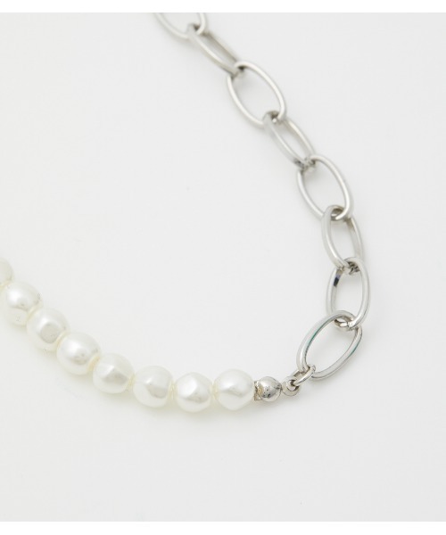 AZUL by moussy（アズールバイマウジー）の「FAUX PEARL×CHAIN NECKLACE/フェイクパール×チェーンネックレス（ネックレス・レディース・ゴールド系その他/シルバー・FREE）」の10枚目の写真