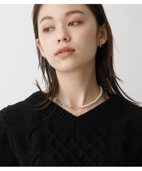 AZUL by moussy（アズールバイマウジー）の「FAUX PEARL×CHAIN NECKLACE/フェイクパール×チェーンネックレス（ネックレス・レディース・ゴールド系その他/シルバー・FREE）」の15枚目の写真