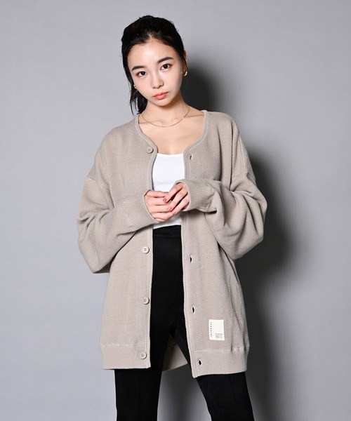 JACKROSE（ジャックローズ）の「JE-ワッフル編み・カットカーディガン（カーディガン/ボレロ・メンズ・ブラック/ライトベージュ/カーキ・M/L）」の2枚目の写真