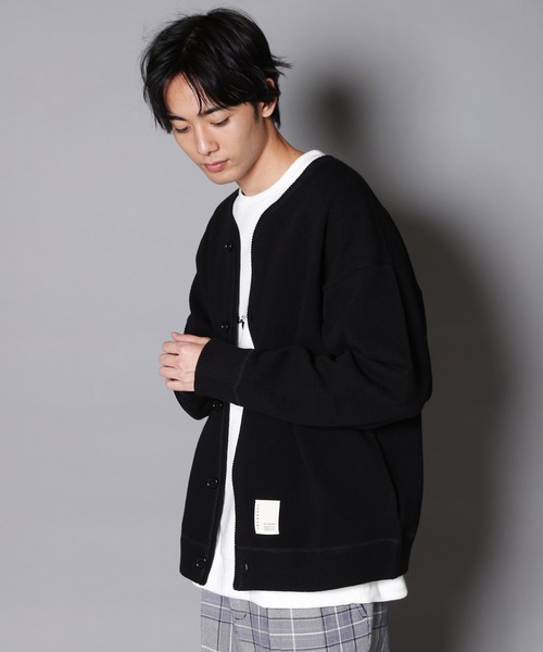 JACKROSE（ジャックローズ）の「JE-ワッフル編み・カットカーディガン（カーディガン/ボレロ・メンズ・ブラック/ライトベージュ/カーキ・M/L）」の16枚目の写真