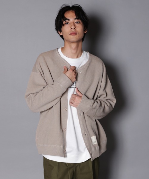 JACKROSE（ジャックローズ）の「JE-ワッフル編み・カットカーディガン（カーディガン/ボレロ・メンズ・ブラック/ライトベージュ/カーキ・M/L）」の18枚目の写真