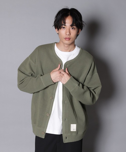 JACKROSE（ジャックローズ）の「JE-ワッフル編み・カットカーディガン（カーディガン/ボレロ・メンズ・ブラック/ライトベージュ/カーキ・M/L）」の13枚目の写真