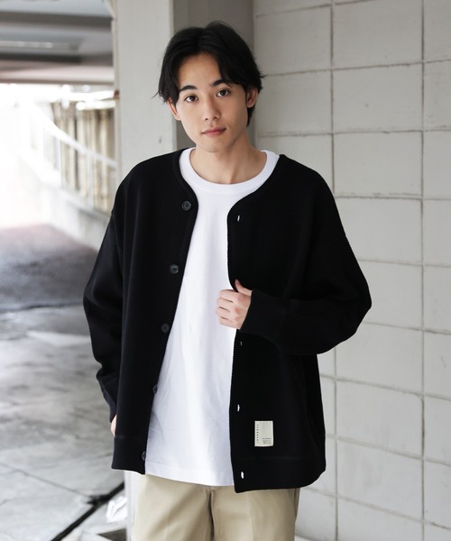 JACKROSE（ジャックローズ）の「JE-ワッフル編み・カットカーディガン（カーディガン/ボレロ・メンズ・ブラック/ライトベージュ/カーキ・M/L）」の22枚目の写真