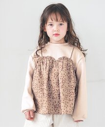 apres les cours | お花柄ドッキングトップス(Tシャツ/カットソー)