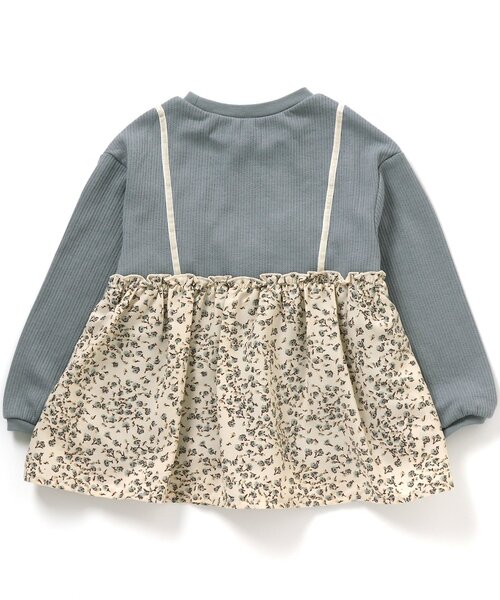 apres les cours（アプレレクール）の「お花柄ドッキングトップス（Tシャツ/カットソー・キッズ・ブルー/クリーム/キナリ・90/100/110/120/80/130/140）」の17枚目の写真
