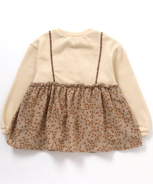 apres les cours（アプレレクール）の「お花柄ドッキングトップス（Tシャツ/カットソー・キッズ・ブルー/クリーム/キナリ・90/100/110/120/80/130/140）」の18枚目の写真