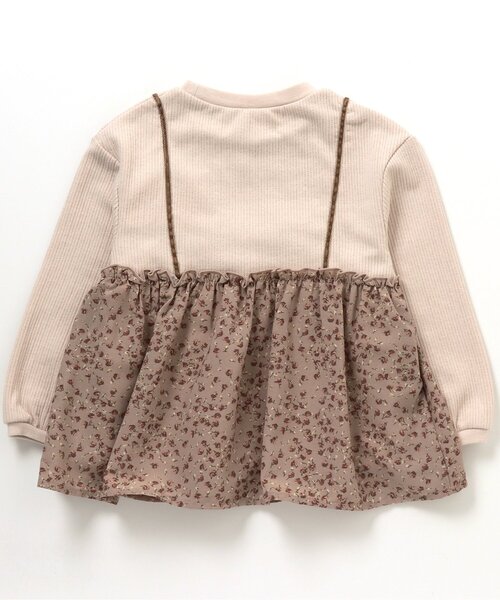 apres les cours（アプレレクール）の「お花柄ドッキングトップス（Tシャツ/カットソー・キッズ・ブルー/クリーム/キナリ・90/100/110/120/80/130/140）」の19枚目の写真