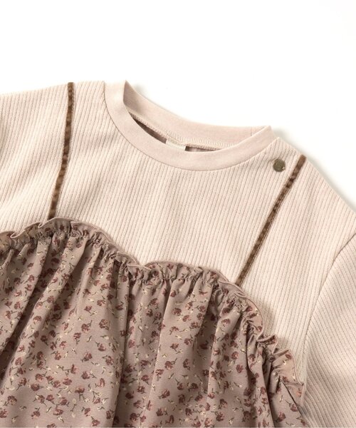 apres les cours（アプレレクール）の「お花柄ドッキングトップス（Tシャツ/カットソー・キッズ・ブルー/クリーム/キナリ・90/100/110/120/80/130/140）」の20枚目の写真