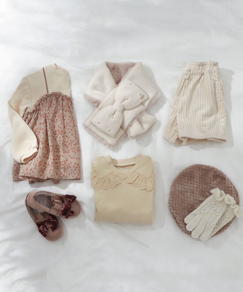 apres les cours（アプレレクール）の「お花柄ドッキングトップス（Tシャツ/カットソー・キッズ・ブルー/クリーム/キナリ・90/100/110/120/80/130/140）」の5枚目の写真